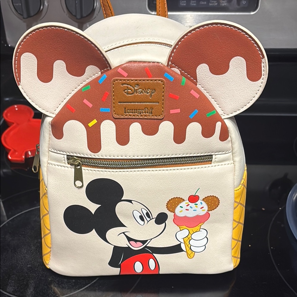 Loungefly Cream and Brown Mickey Mouse Dessert Bag